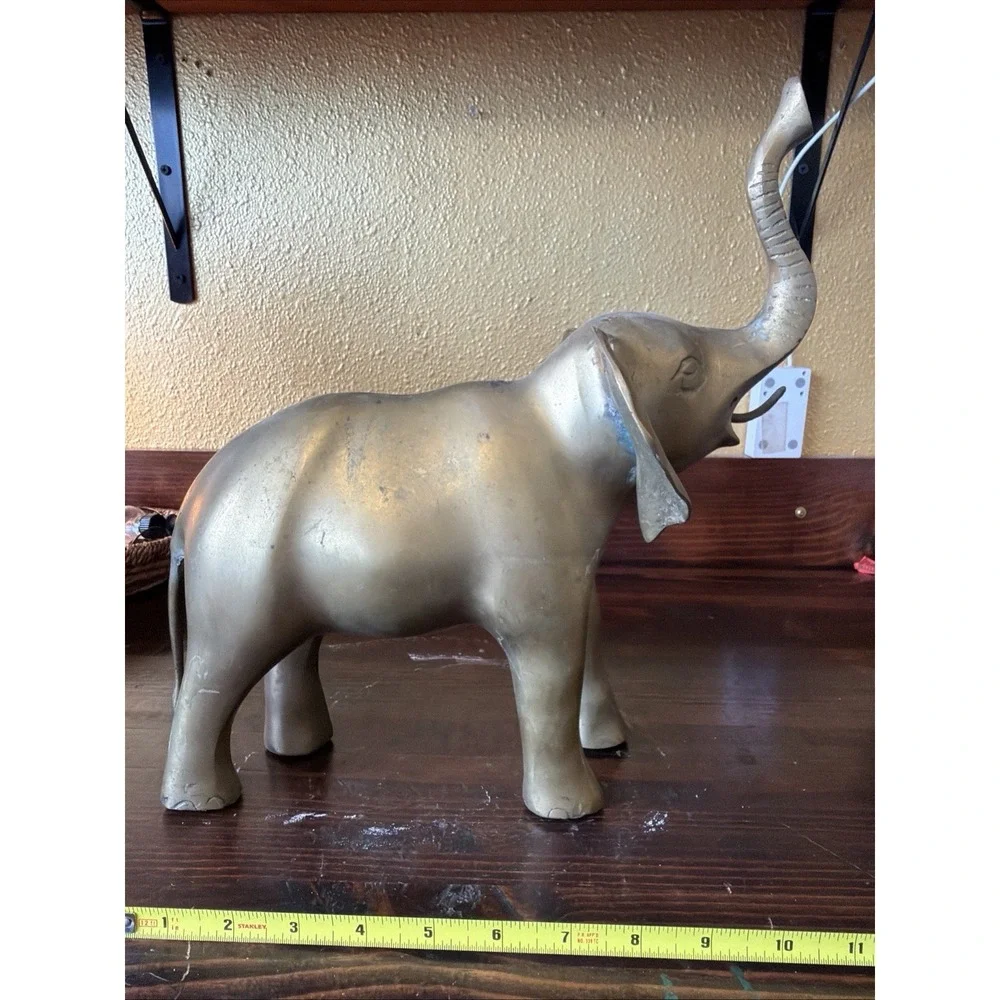 ⭐ Vintage Brass Lucky Elephant Great Patina  ⭐